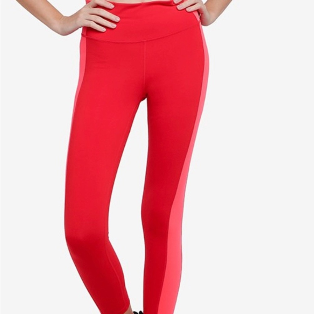 GapFit High Rise Ankle-Length Leggings Color-block Red NWT